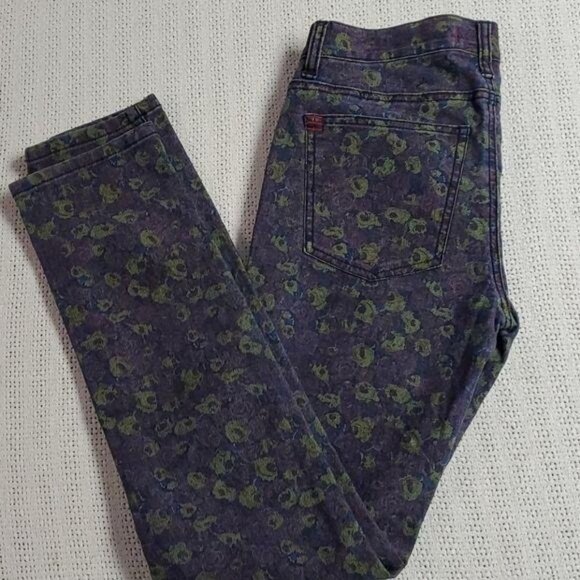 BDG Skinny Mid Rise Sz. 27 x 30 Colorful Floral Blue Jeans with Pockets - Picture 3 of 7